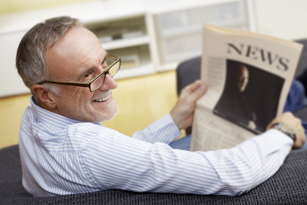 Man reading a newspaper