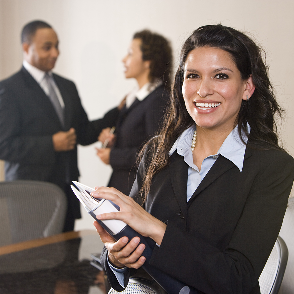 Business woman smiling