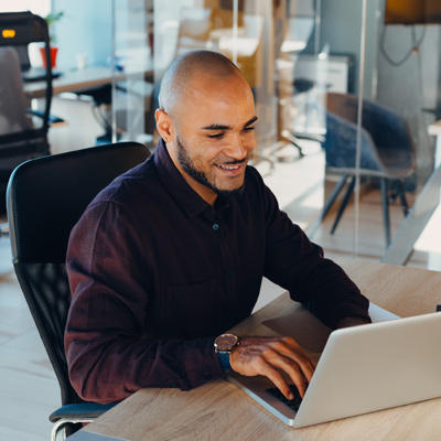 Man working on computer