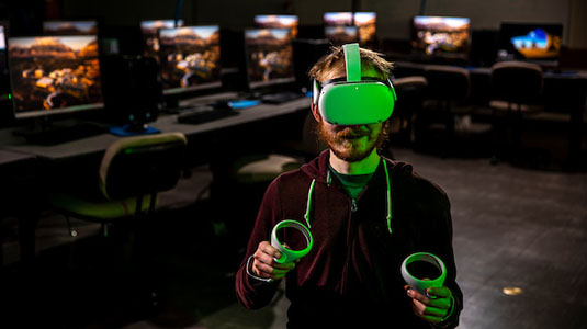 man using a vr set
