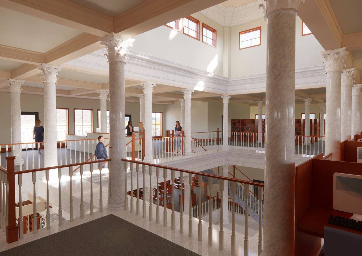 library interior rendering