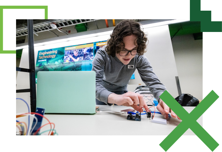 student working on electrical project