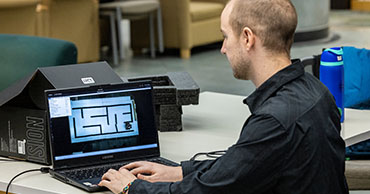 man using a computer