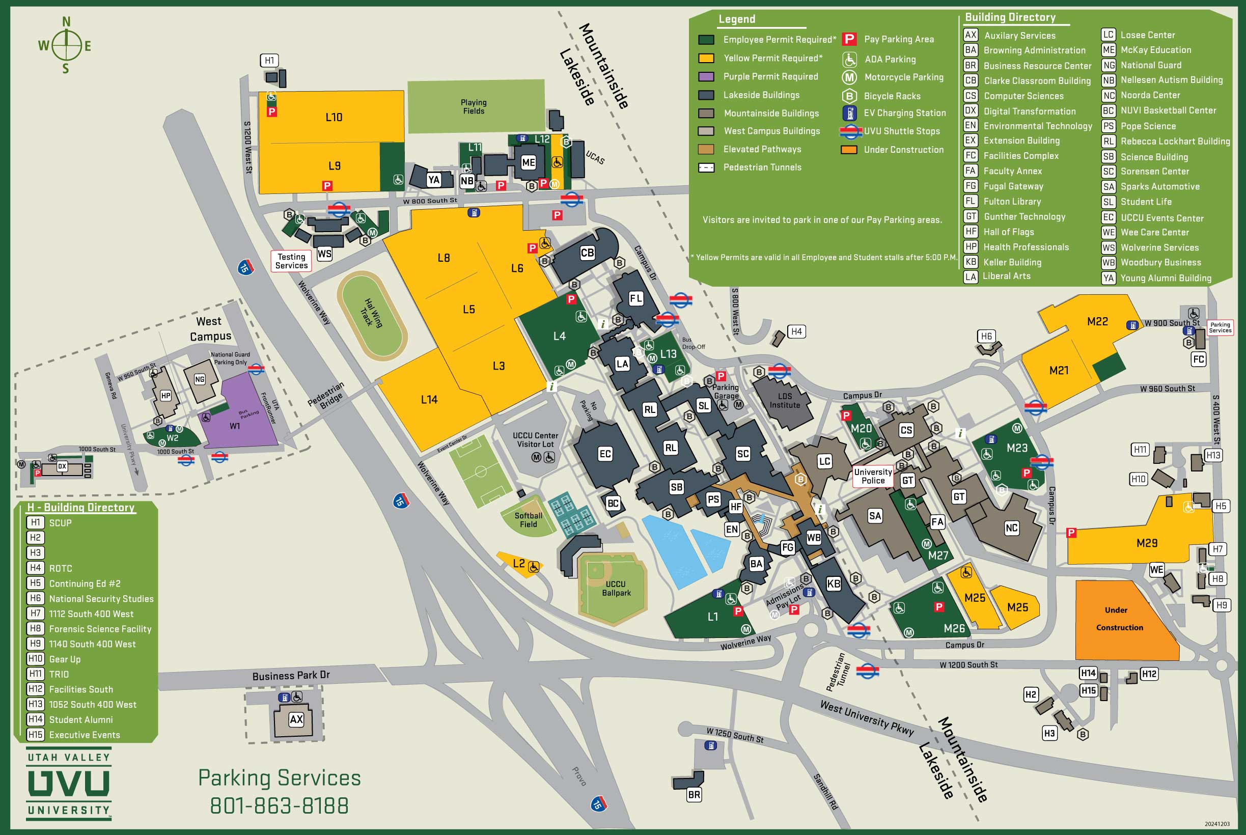 UVU Parking Map