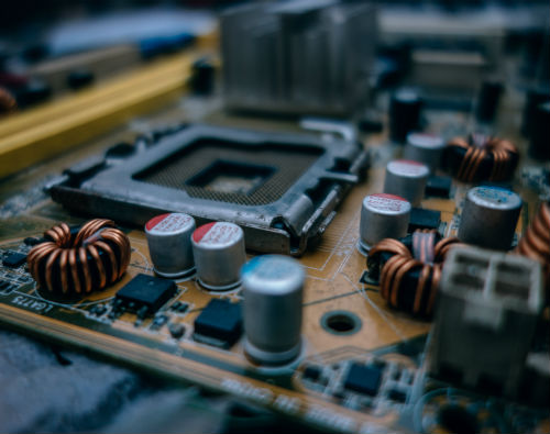 Close up of a motherboard