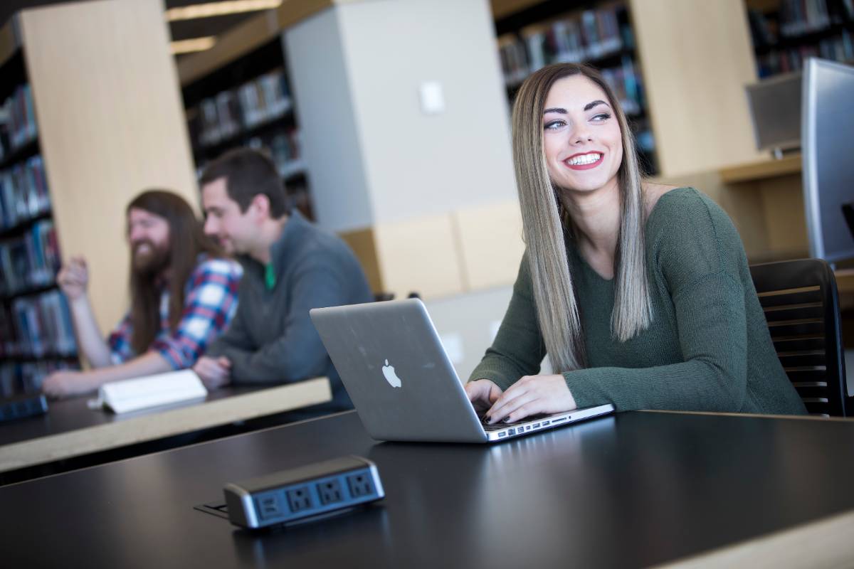 Students in the library