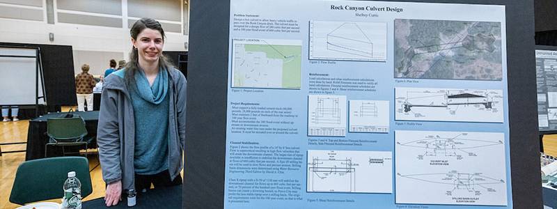 Student presenting project