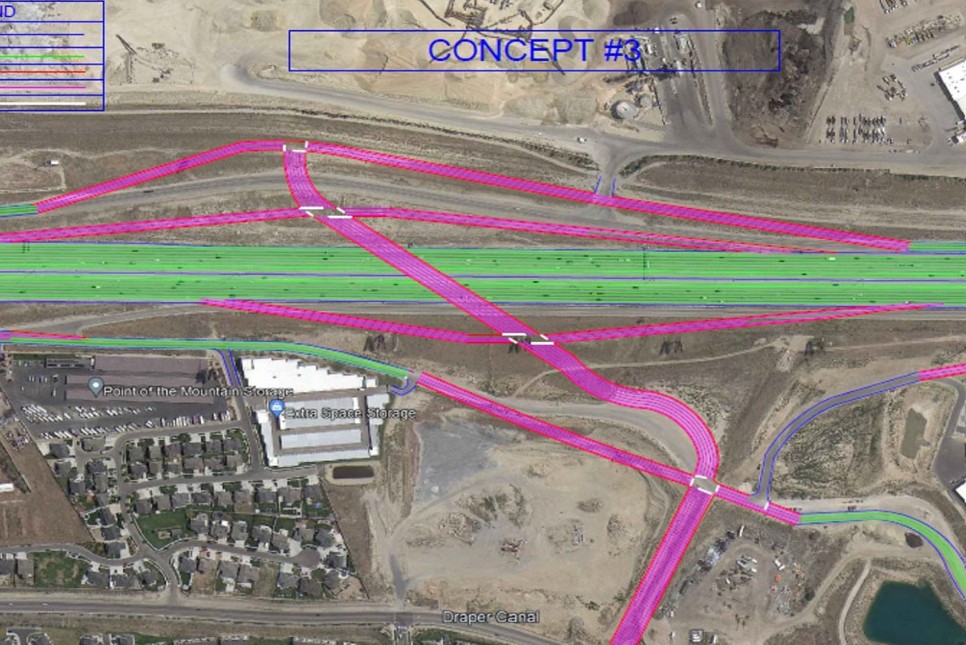 satellite view of a freeway interchange