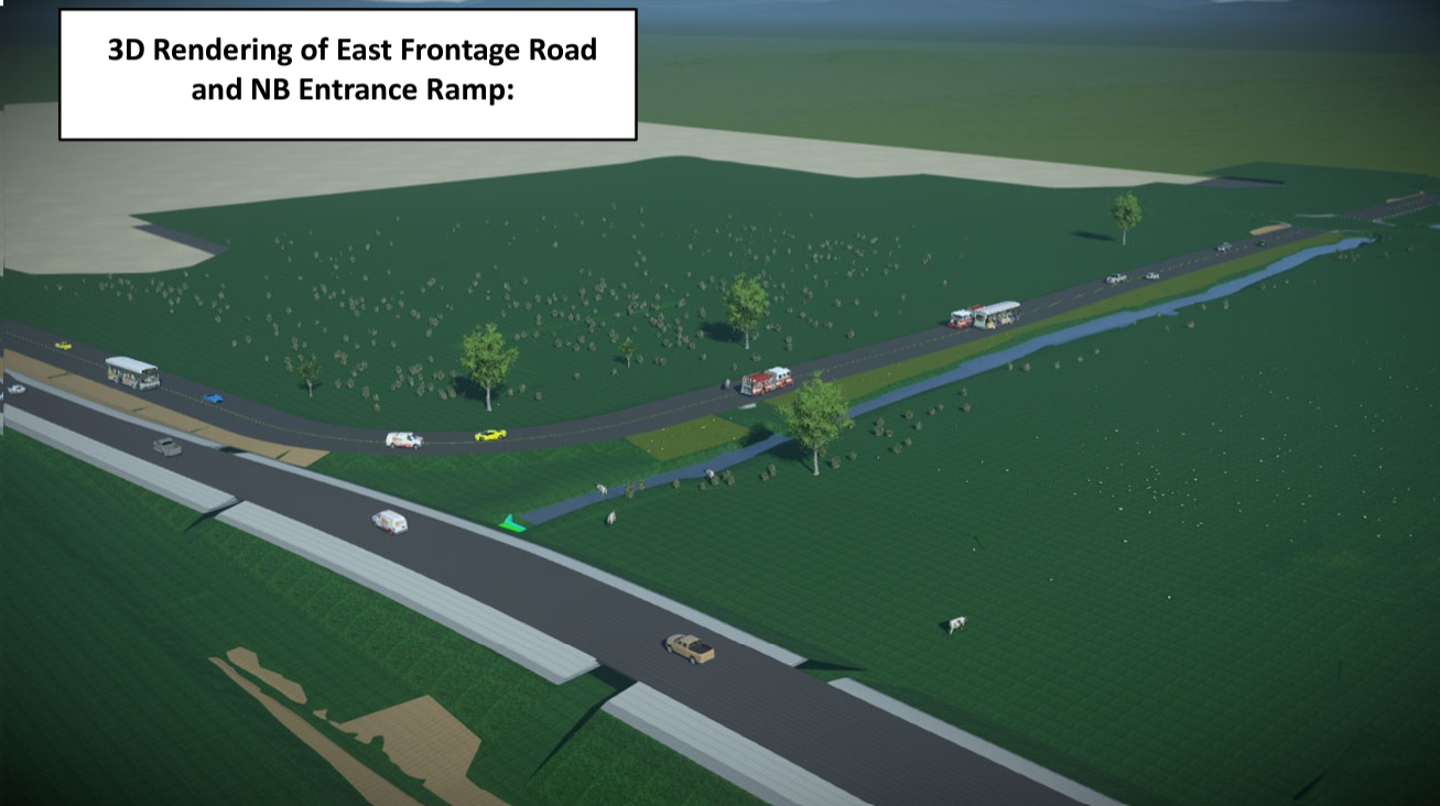 3D rendering of east frontage road