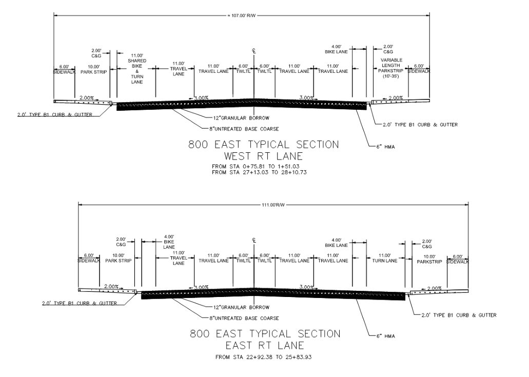 800 east typical section