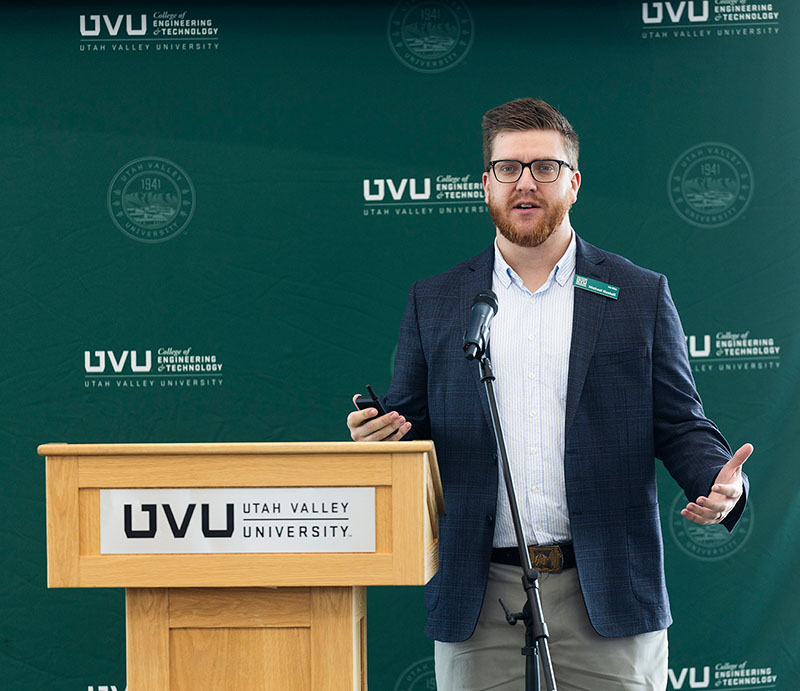 Michael Haskill presenting his 2025 capstone project