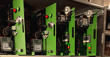 shelf of electrical equipment