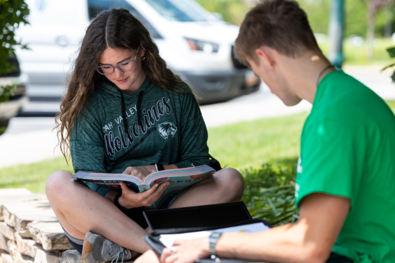 Students sitting and reading