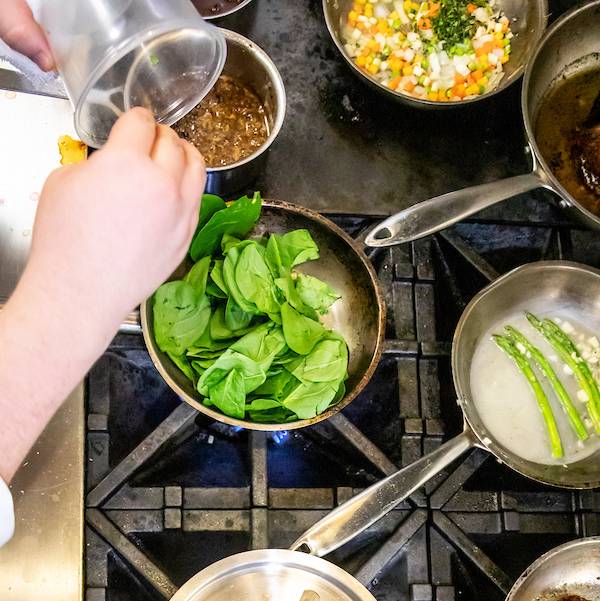 Chefs cooking healthy food