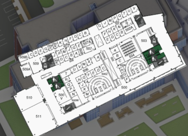 A map of the 5th Floor of the Clarke Building