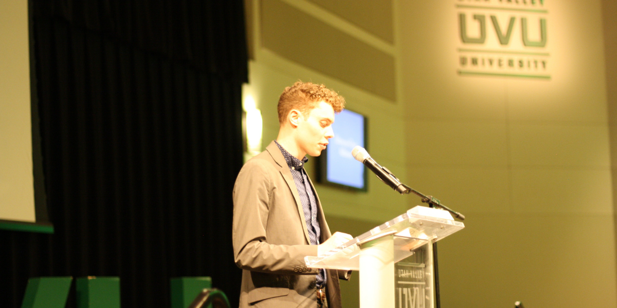 Touchstones Editor-in-Chief Tanner Vance Presents at Launch Night