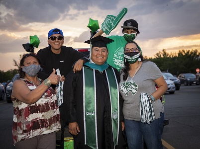 Family celebrating a graduation