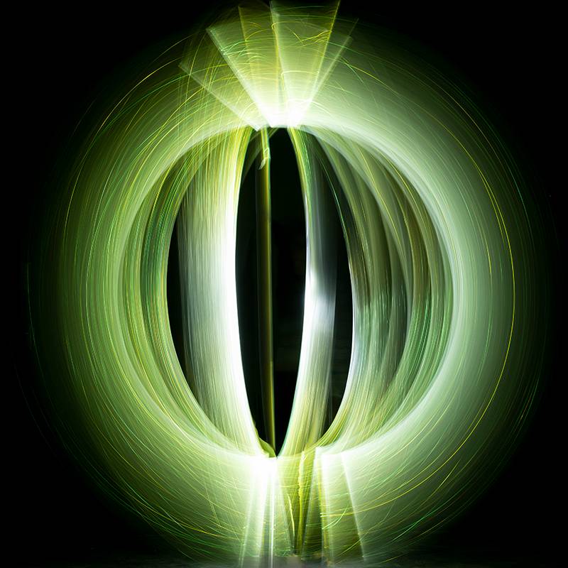 Art of a circle made with light