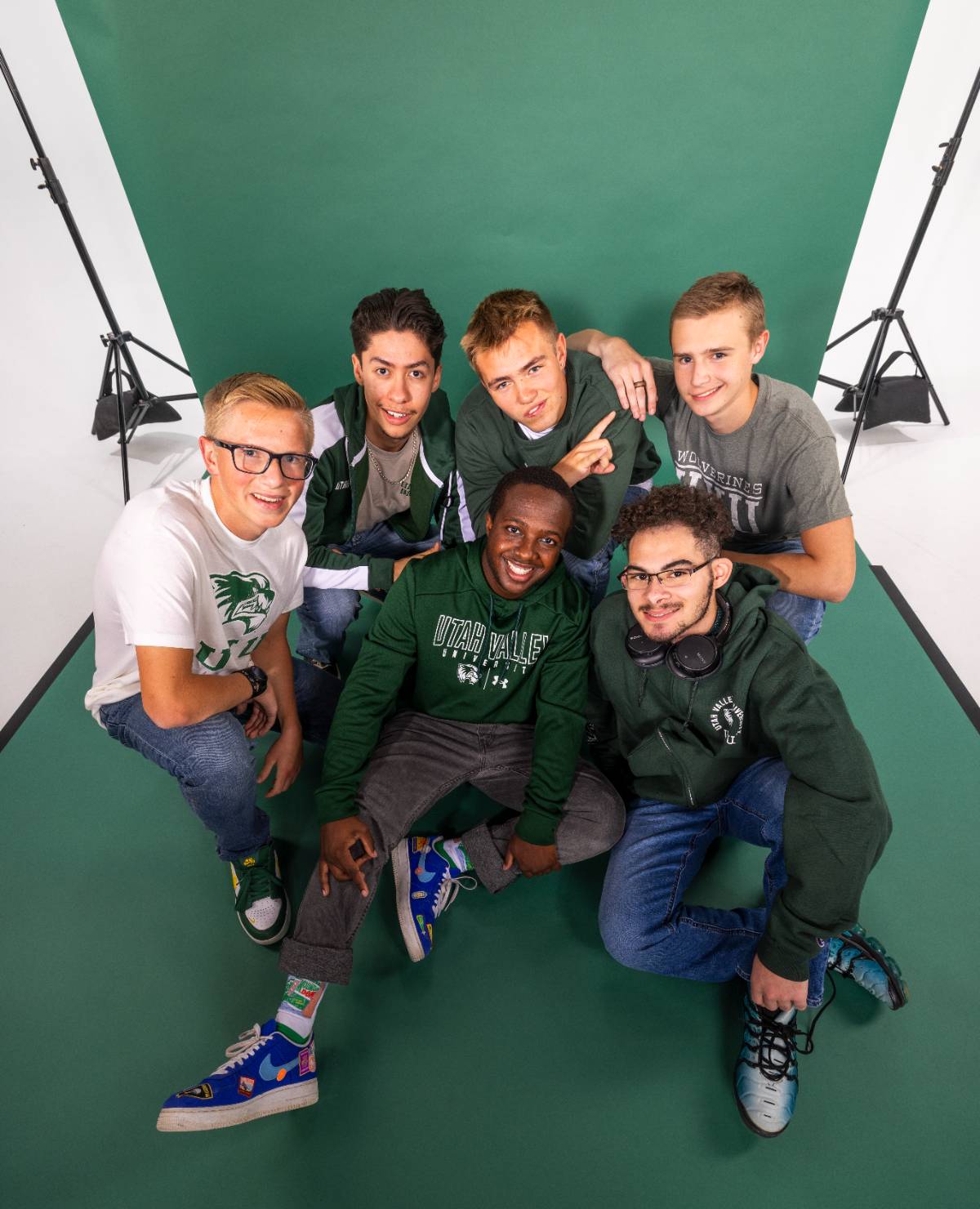 Image of high school students looking up into the camera