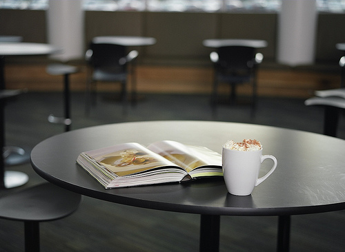 table with coffee mug