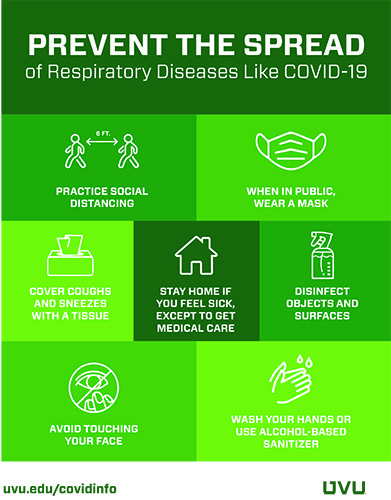 Printable signage with information about preventing the spread of COVID-19