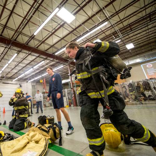 firefighters in training