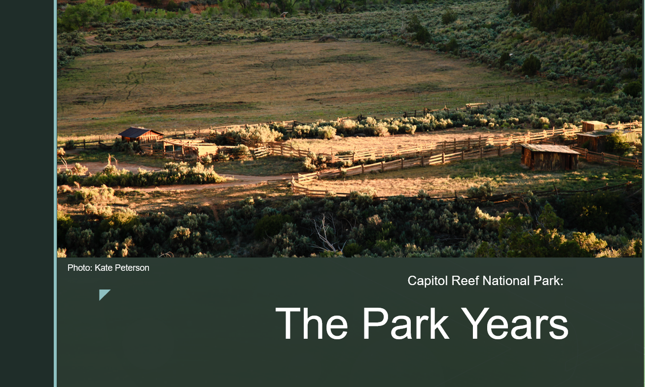 Title slide for a slideshow called "The Park Years"