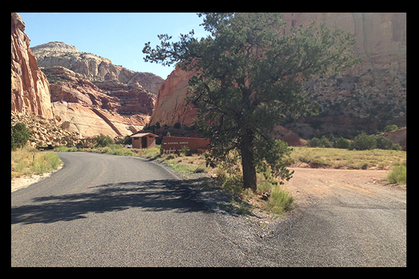 Fork in road in the desert