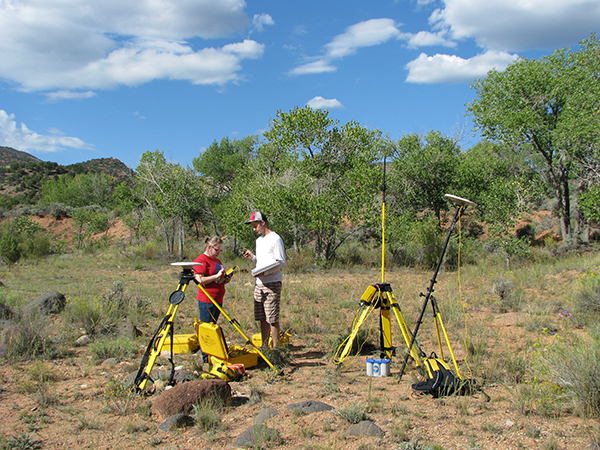 Students working with special equipment