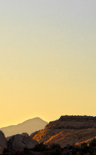 Desert sunset over red rock (panorama panel 4)