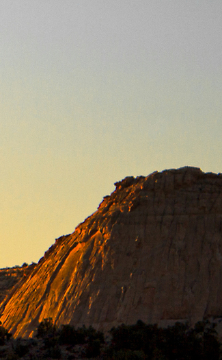 Desert sunset over red rock (panorama panel 5)