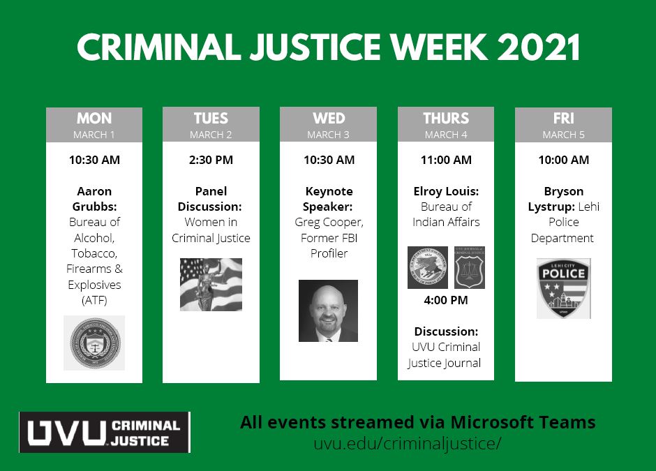 Criminal Justice Week - March 1-5, 2021