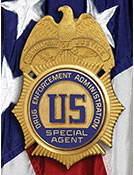 Badge on a flag