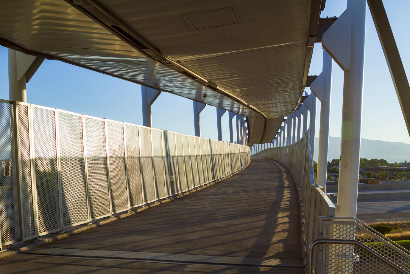 bridge across a busy street