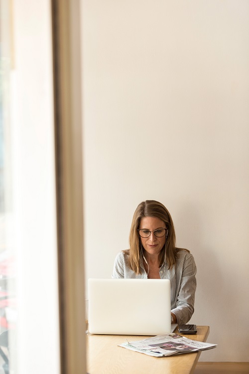 A student studying