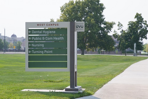 picture of a sign near the Health Professions building