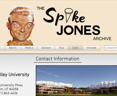 Screenshot of the old Spike Jones Archive site