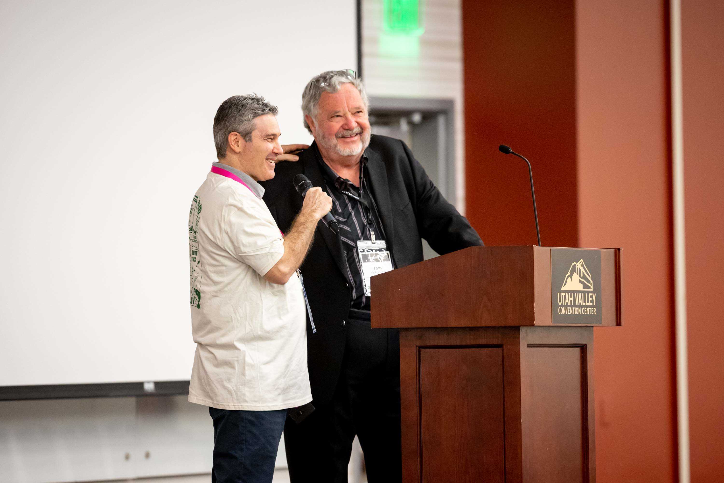 Professor Michael Harper with Tom McFarland