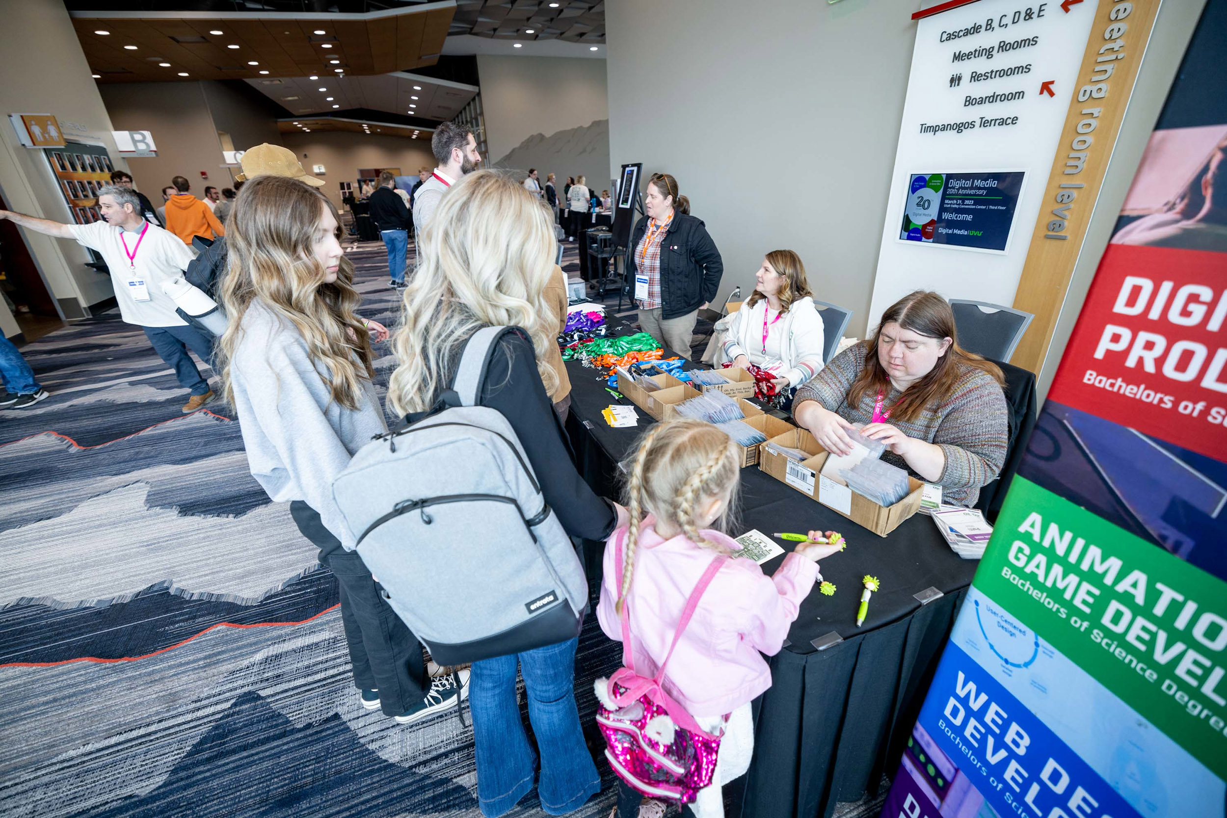 Guests at the Registration Booth