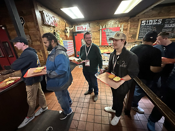 Students Eating BBQ