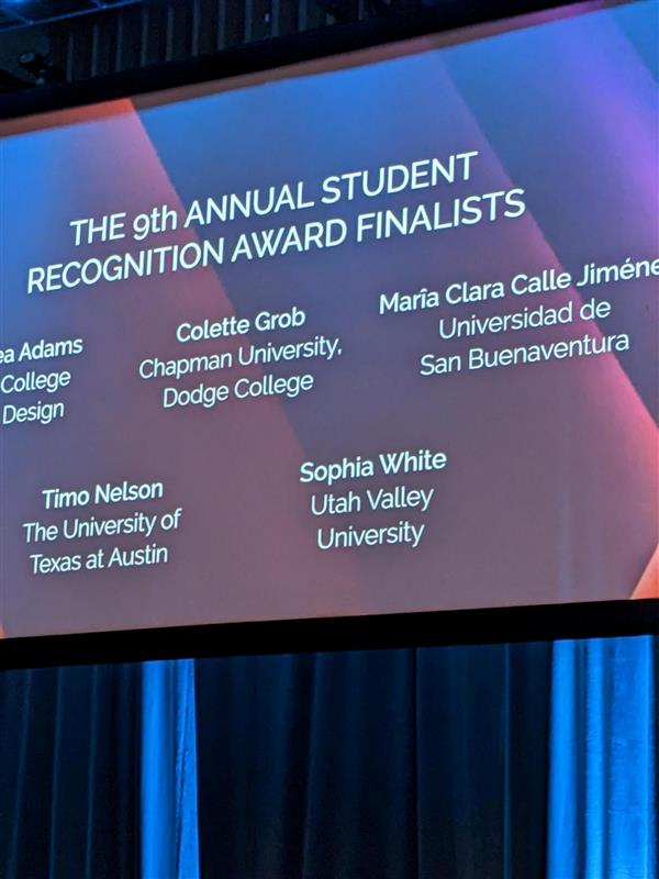 Sophie White and other Finalists Names on Screen