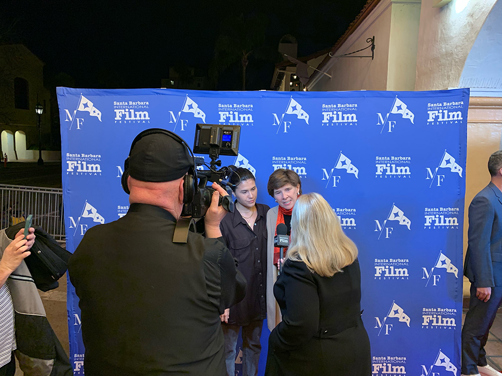 Jenny being Interviewed at Santa Barbara Film Festival