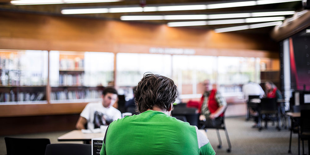 student studying