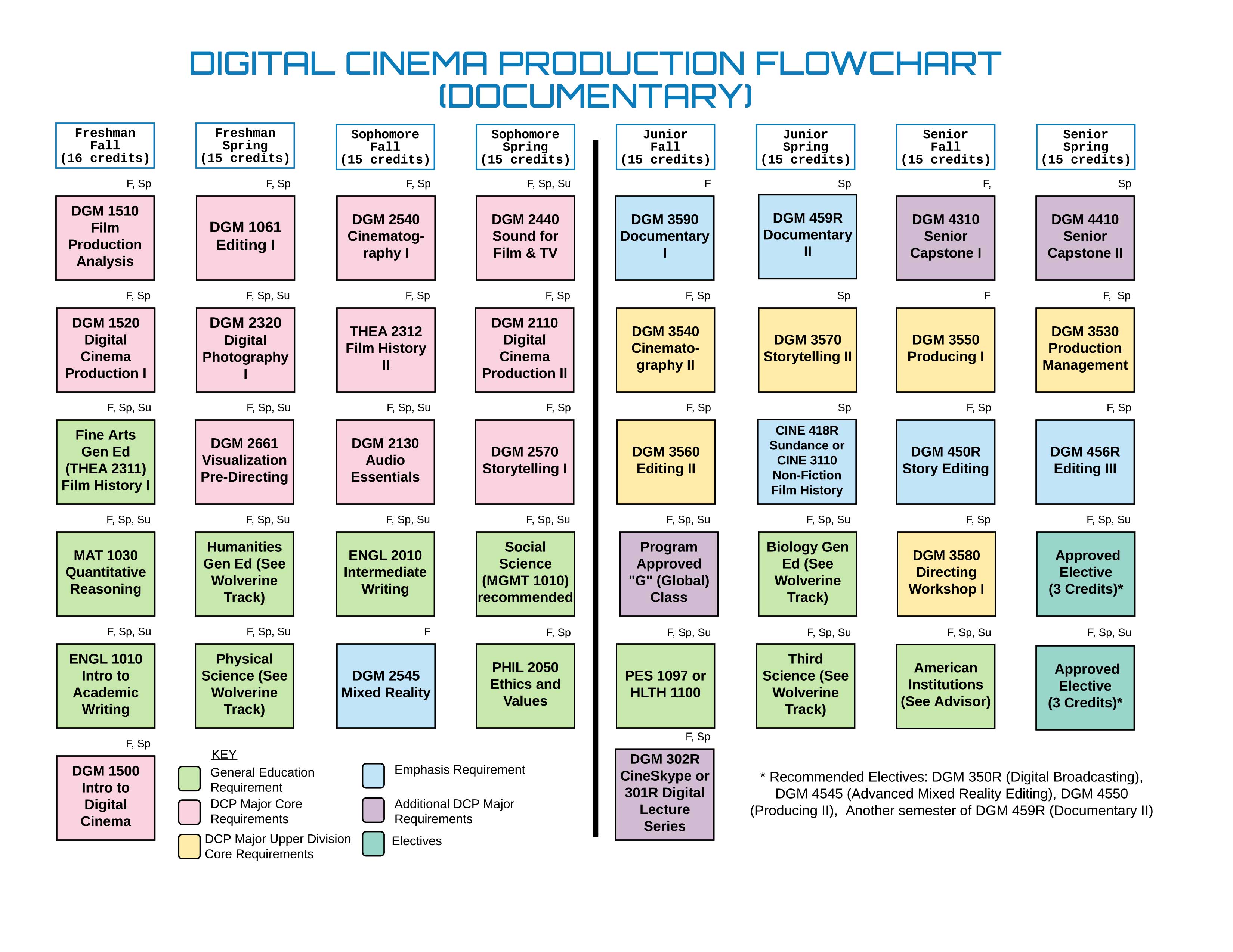 BS Graduation Flow Chart for DCP Documentary