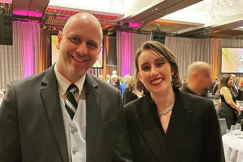 nicely dressed people at an awards show