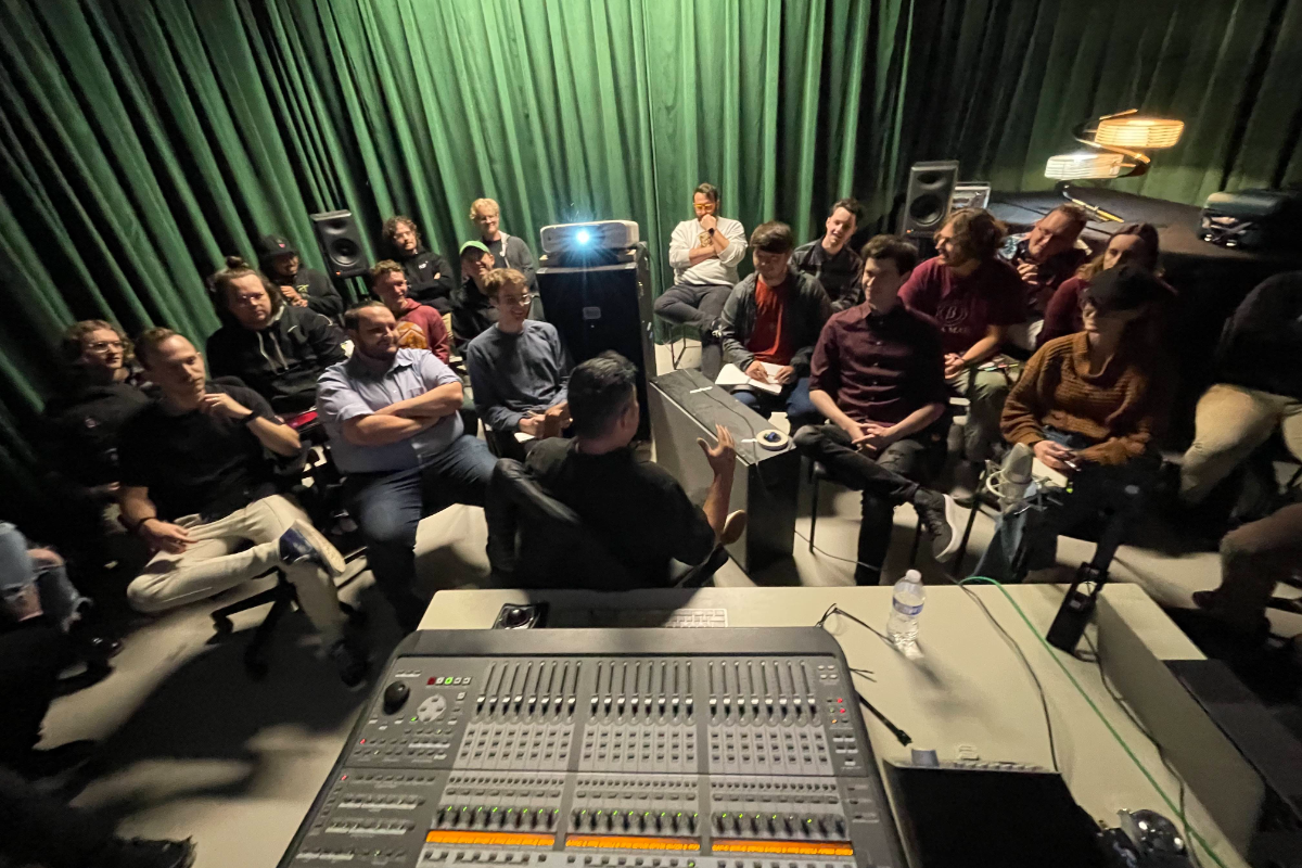 students in an audio classroom