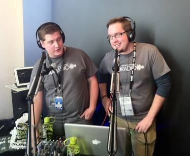 Students doing a live broadcast at Sundance Film Festival