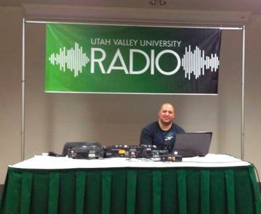 Jazzy DJ playing music for an event
