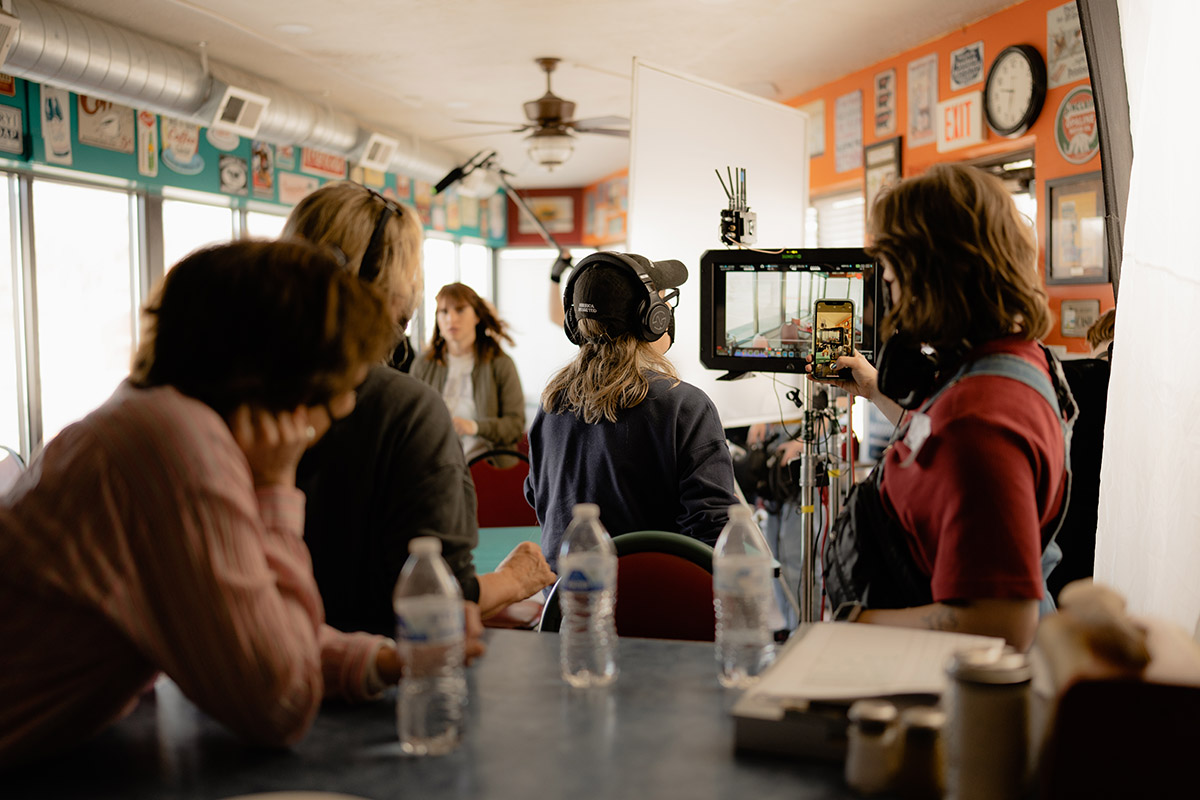 students on set