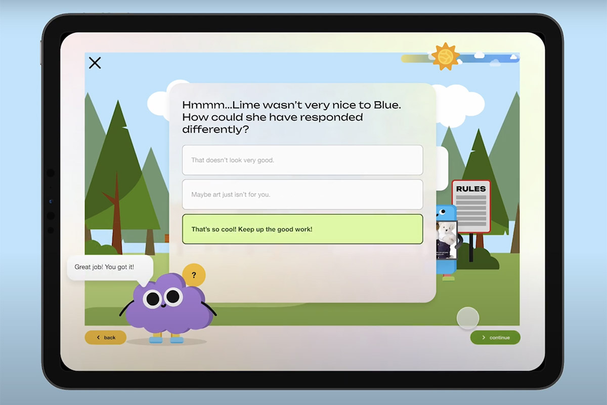 byte learning quiz highlighting a correct answer